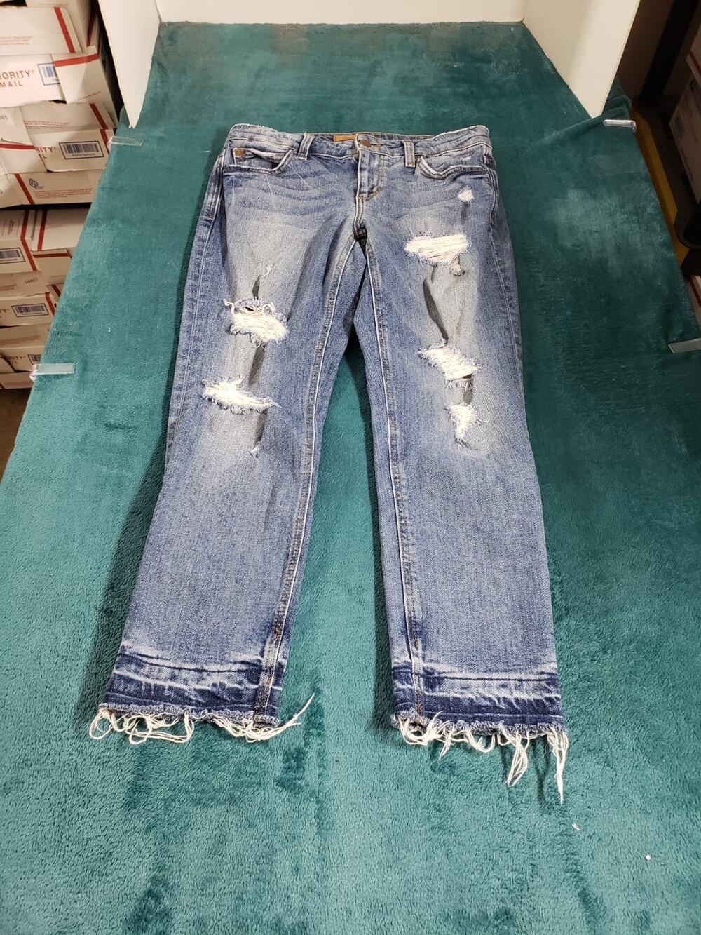 Joes Jeans Size 25 Womens Blue Pants Ladies Mid Rise Billie Boyfriend Slim Crop